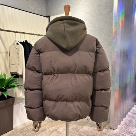 후드 레이어드 패딩 점퍼