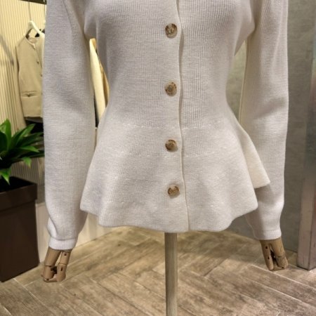 퍼프소매 브아 라인 가디건