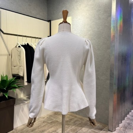 퍼프소매 브아 라인 가디건