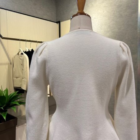 퍼프소매 브아 라인 가디건