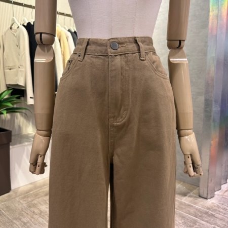 기모 면 와이드 통 일자 바지