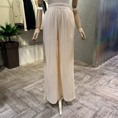 밴딩 벨로아 플리츠 일자 바지