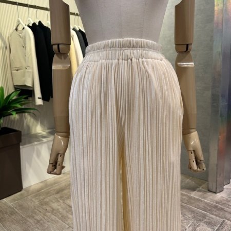 밴딩 벨로아 플리츠 일자 바지