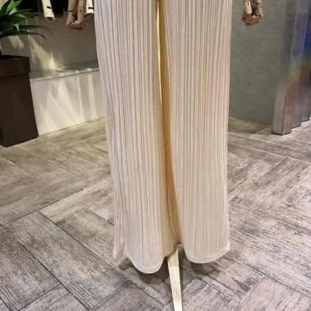 밴딩 벨로아 플리츠 일자 바지