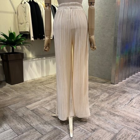 밴딩 벨로아 플리츠 일자 바지