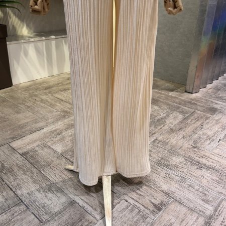 밴딩 벨로아 플리츠 일자 바지