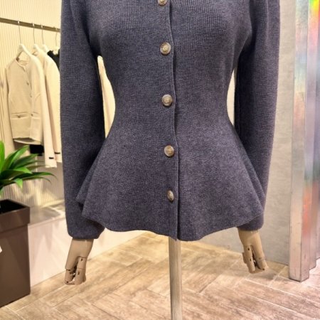 V라인 퍼프소매 가디건