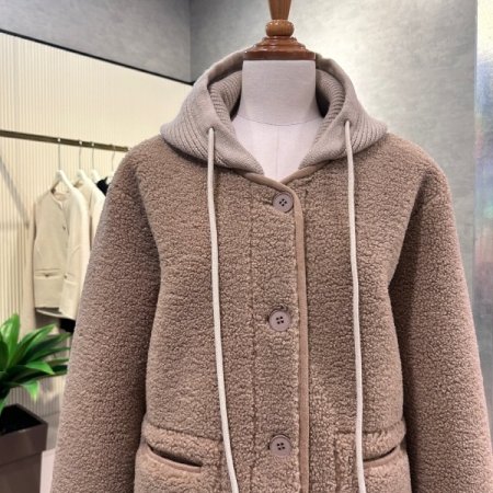 양털 니트 후드 탈부착 점퍼