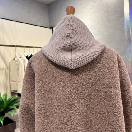 양털 니트 후드 탈부착 점퍼