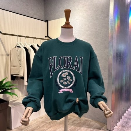 레터링 라운드 기모 티셔츠