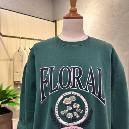 레터링 라운드 기모 티셔츠