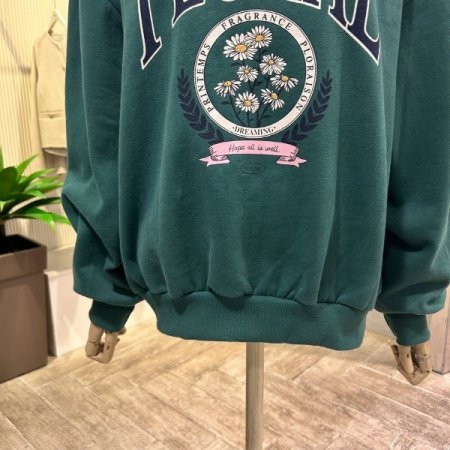 레터링 라운드 기모 티셔츠