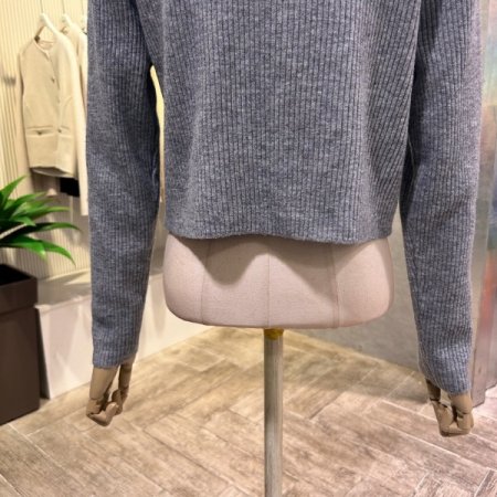 단추 크롭 골지 가디건