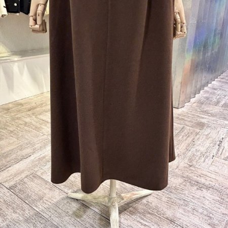 백 밴딩 투턱 롱 스커트