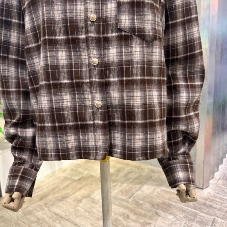 크롭 체크 셔츠