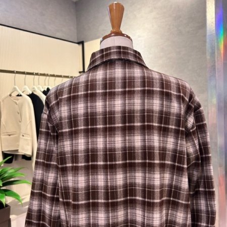 크롭 체크 셔츠