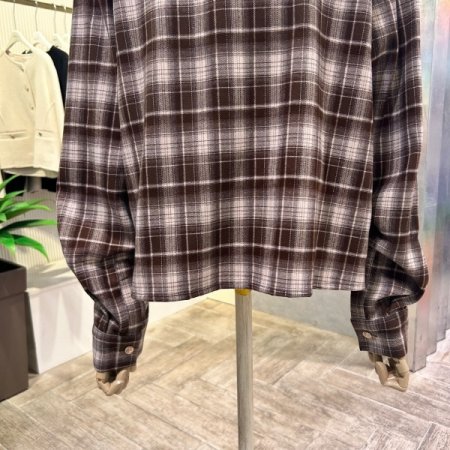 크롭 체크 셔츠