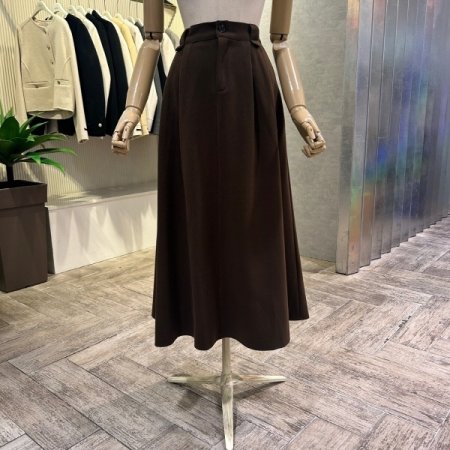 투턱 백 밴딩 롱 스커트