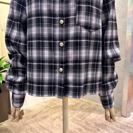 체크 크롭 셔츠