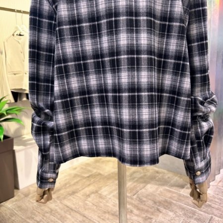 체크 크롭 셔츠