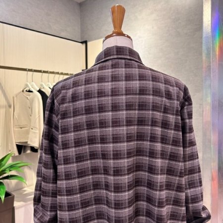 체크 언발 박시 셔츠