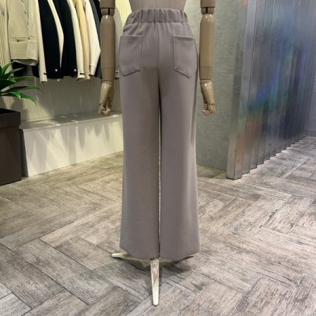 백 밴딩 포켓 기모 와이드 팬츠