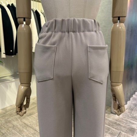 백 밴딩 포켓 기모 와이드 팬츠