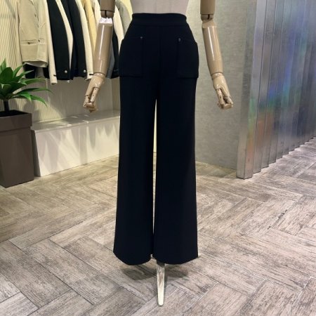 포켓 기모 백 밴딩 와이드 팬츠