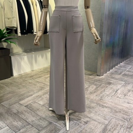 포켓 기모 백 밴딩 와이드 팬츠