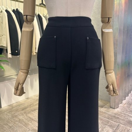 포켓 기모 백 밴딩 와이드 팬츠