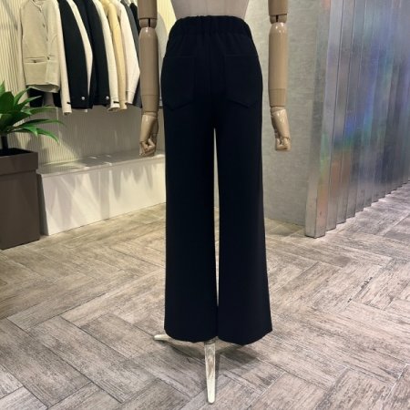 포켓 기모 백 밴딩 와이드 팬츠