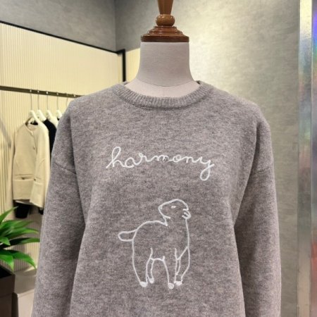 레터링 라운드 니트