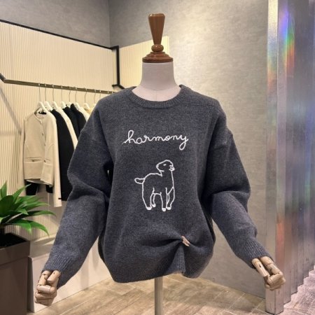 라운드 레터링 니트