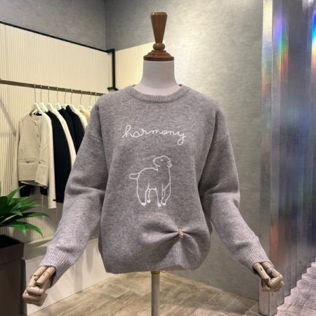 라운드 레터링 니트