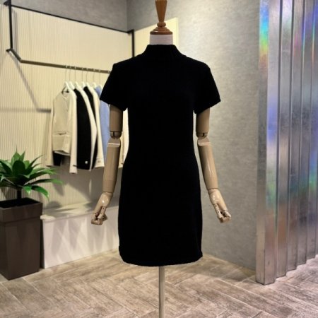 니트 반팔 미니 원피스