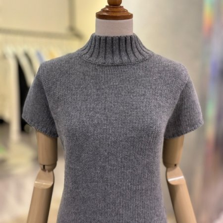 니트 반팔 미니 원피스