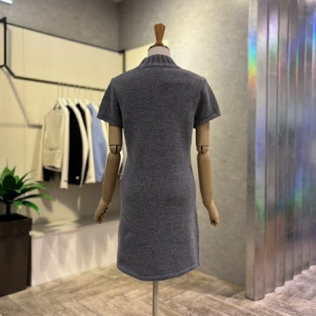 니트 반팔 미니 원피스