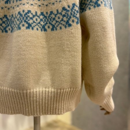 패턴 배색 집업 후드 가디건