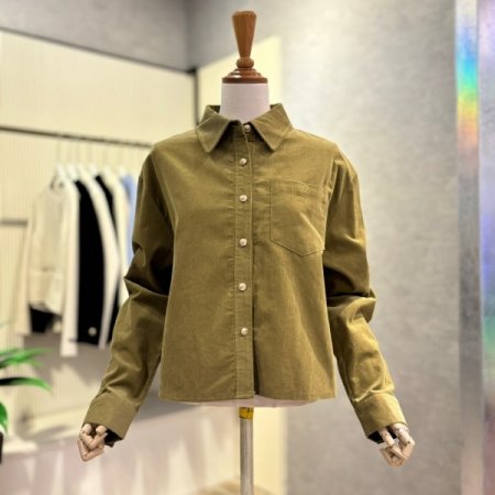 크롭 골덴 카라 셔츠