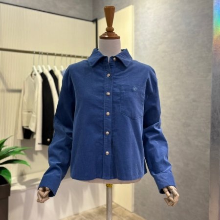 크롭 골덴 카라 셔츠