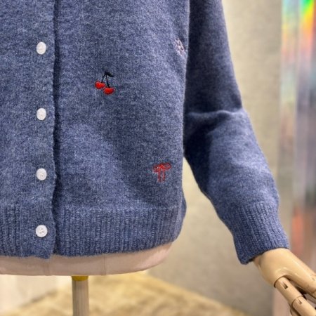 자수 라운드 가디건