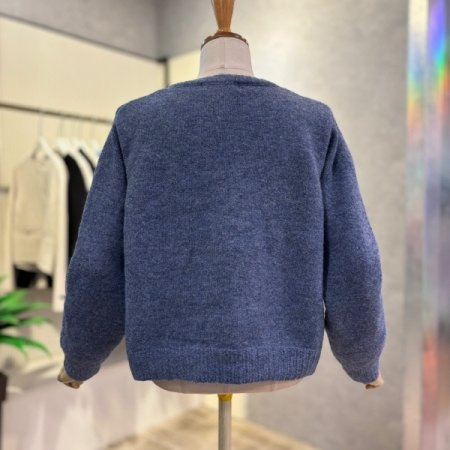 자수 라운드 가디건