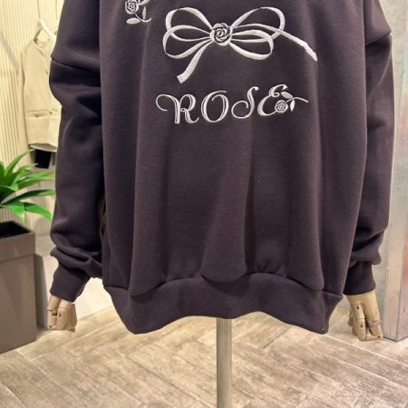 자수 기모 셋업 라운드 티셔츠