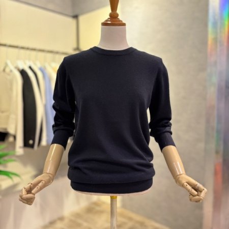캐시미어 혼방 라운드 니트