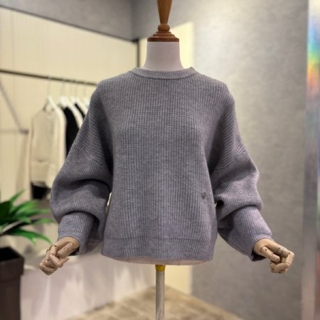 나그랑 퍼프소매 라운드 니트