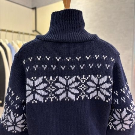 패턴 니트 카라 가디건