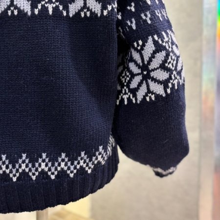 패턴 니트 카라 가디건