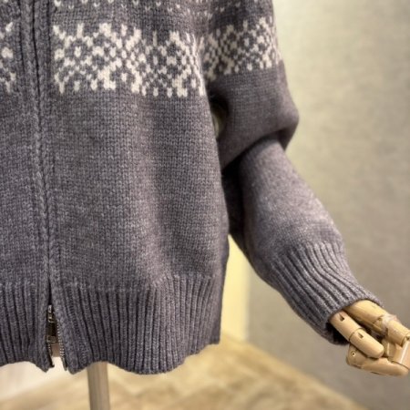 패턴 집업 후드 가디건