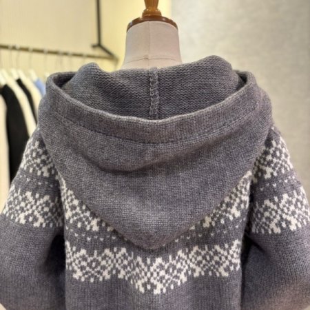 패턴 집업 후드 가디건