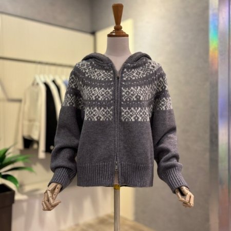 쟈가드 패턴 집업 후드 가디건
